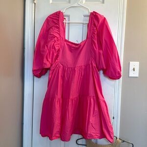 Pink babydoll dress with pockets!